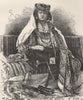 A Nail Arab woman. Algeria 1885 old antique vintage print picture