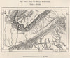 The Bou-Khail Mountains, near Hassi Messaoud. Algeria 1885 old antique map