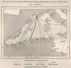 Steam navigation lines from North Africa to Europe. Mediterranean 1885 old map