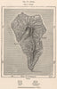 La Palma, Canary Islands. Spain. Santa Cruz 1885 old antique map plan chart