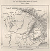 Route from Accra to Cumassi(Kumasi/Comassie/Kumasi).Ashanti.Ghana 1885 old map