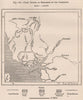 Chief routes of explorers in the Cameroon 1885 old antique map plan chart
