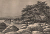 Fetish stones of Samba, on the Ogooué (Ogowe) . Gabon 1885 old antique print