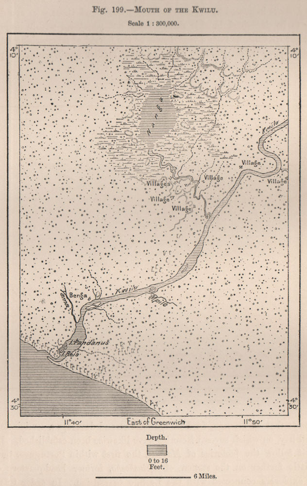 Mouth of the Kouilou River. Congo. Tchimpounga 1885 old antique map plan chart