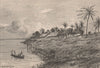 Bangala station (Makanza) Independent Congo state. Congo Basin 1885 old print