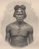 Niam-Niam Man (Azande) . Congo. Congo Basin 1885 old antique print picture