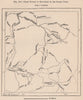 Chief routes of explorers in the Kassai Basin. Congo. Congo Basin 1885 old map