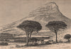 The Lion's Head, Cape Town. South Africa 1885 old antique print picture