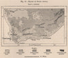 Relief of South Africa 1885 old antique vintage map plan chart