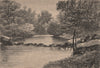 Limpopo scene- The Malikoe-Marico Ford, in Transvaal. South Africa 1885 print