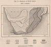 Rainfall of South Africa 1885 old antique vintage map plan chart