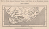South African Hottentot tribes, mid-18th century 1885 old antique map chart