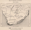 Aborigines and Colonists. South Africa. Cape Colony 1885 old antique map chart