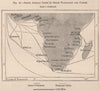 South African Lines of Steam Navigation and Cables. Cape Colony 1885 old map
