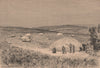 A Zulu Kraal. South Africa 1885 old antique vintage print picture