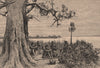 Zambezi/Chobe Confluence. Impalila Island. Zambia Botswana Namibia 1885 print