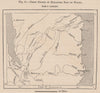 Chief routes of explorers East of Nyassa. Lake Malawi. Mozambique 1885 old map
