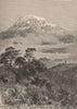 Kibo, Western Peak of Kilimanjaro. Tanzania. Maasai Land 1885 old print