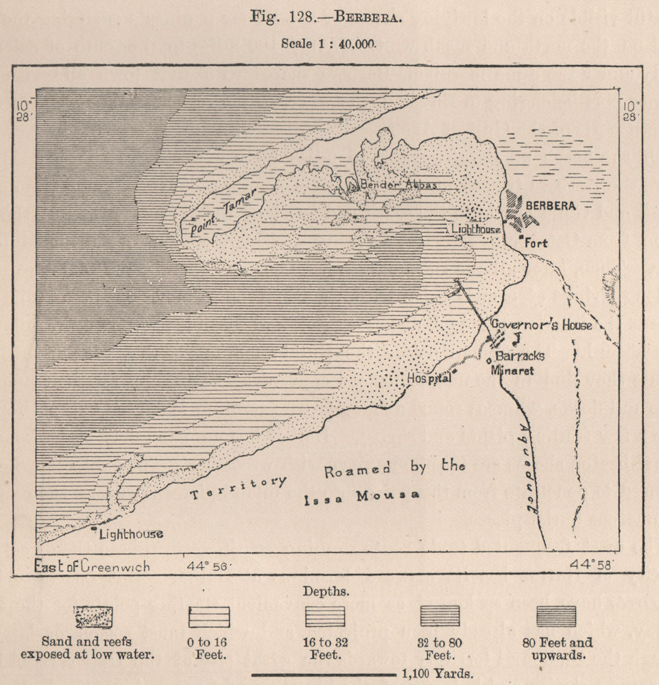 Berbera. Somalia 1885 old antique vintage map plan chart ...