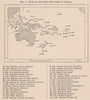 Dates of the chief discoveries in Oceania. Australasia 1885 old antique map