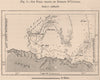 Ice field traced by Dumont d'Urville. Antarctica 1885 old antique map chart