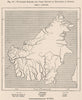 Navigable Streams & chief routes of Explorers in Borneo. Indonesia 1885 map