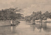 View from the Genting bridge, Surabaya. Indonesia. East Indies 1885 old print