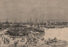 Port of Manila - General view. Philippines 1885 old antique print picture