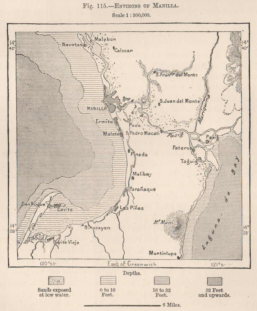 environs of Manila. Philippines 1885 old antique vintage map plan chart