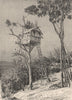 Koyari dwelling, near Port Moresby, Papua New Guinea. Papuasia 1885 old print