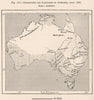 Inhabitants and Languages of Australia about 1850 1885 old antique map chart