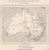 Australian Railways at the End of 1887 1885 old antique vintage map plan chart