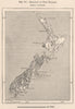 Railways of New Zealand 1885 old antique vintage map plan chart