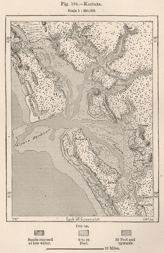 Kaipara. New Zealand 1885 old antique vintage map plan chart