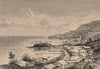 General view of Levuka, Fiji Archipelago. The Fiji Islands 1885 old print