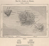 Tahiti and Moorea. French Polynesia 1885 old antique vintage map plan chart