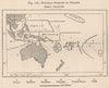 Political divisions of Oceania. Polynesia 1885 old antique map plan chart
