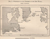Discoveries of the Norsemen in the New World. North America. Vikings 1885 map