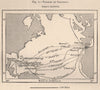 Voyages of Columbus. Atlantic Ocean 1885 old antique vintage map plan chart