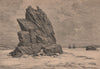 Salvage Rock near Harbour Grace, Newfoundland. Canada 1885 old antique print