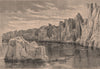 Front of the Sermitsialik Glacier, near Ivittuut. Greenland 1885 old print