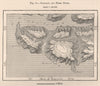 Godhavn (Qeqertarsuaq) and Disko Fjord. Greenland 1885 old antique map chart