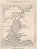Ellesmere Island/Greenland.Channel to Paleocrystic Sea.Canadian Arctic 1885 map