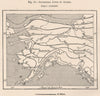 Isothermal lines of Alaska 1885 old antique vintage map plan chart