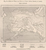 Zones of Trees & range of chief animal species in Alaska.Bears foxes 1885 map