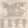 Chief explorers of North America. Canada 1885 old antique map plan chart