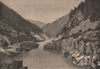 View of Hell's Gate Gorge, Fraser River Canyon. Canada 1885 old antique print
