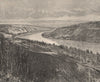 Peace River - View taken at Fort Dunvegan, Alberta, Canada 1885 old print