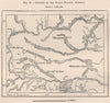 Coulées of The Great Prairie/Great Plains, Alberta. Canada 1885 old map