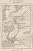 The Nelson Emissary. Lake Winnipeg. Ross Island. Manitoba, Canada 1885 old map